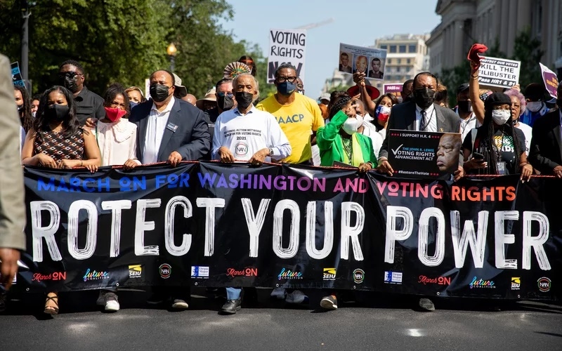 Hàng ngàn người tuần hành, biểu tình ở Mỹ đòi quyền bầu cử cho cử tri da màu và trẻ tuổi